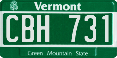 VT license plate CBH731