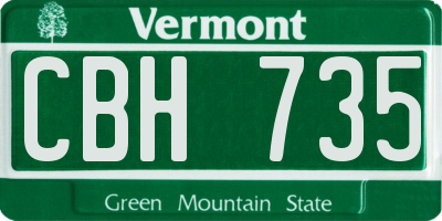 VT license plate CBH735