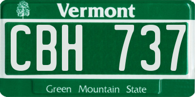 VT license plate CBH737