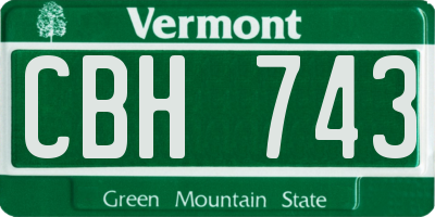 VT license plate CBH743