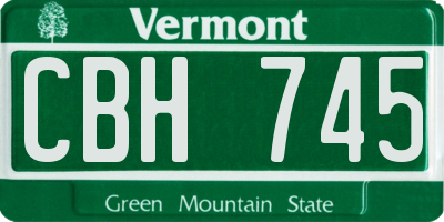 VT license plate CBH745