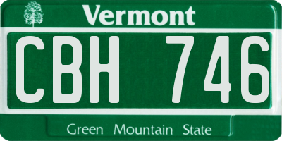 VT license plate CBH746