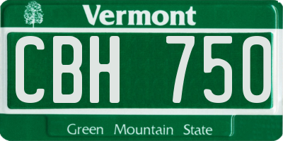 VT license plate CBH750