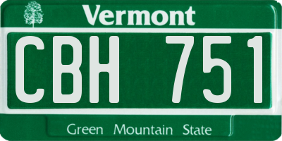 VT license plate CBH751