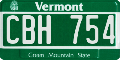 VT license plate CBH754