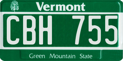VT license plate CBH755