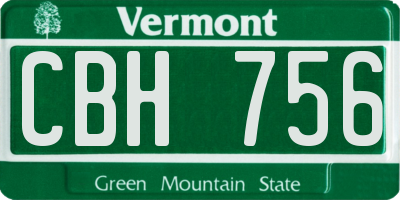 VT license plate CBH756