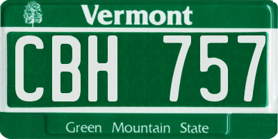 VT license plate CBH757