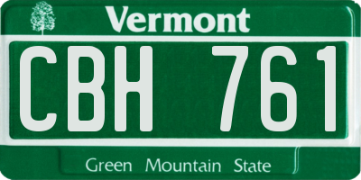VT license plate CBH761