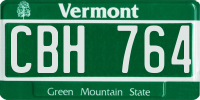 VT license plate CBH764