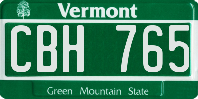 VT license plate CBH765
