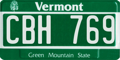 VT license plate CBH769