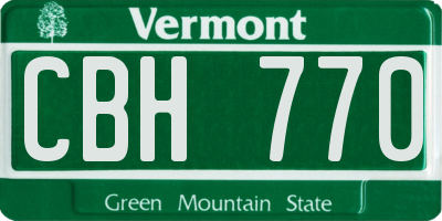 VT license plate CBH770