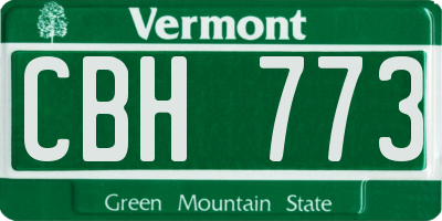 VT license plate CBH773