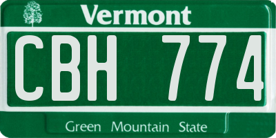 VT license plate CBH774