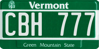 VT license plate CBH777