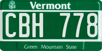 VT license plate CBH778