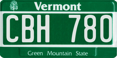 VT license plate CBH780