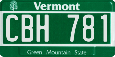 VT license plate CBH781