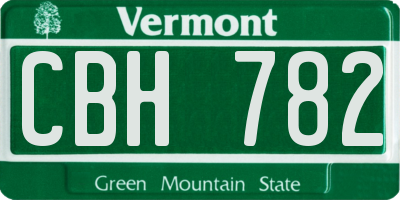 VT license plate CBH782