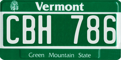 VT license plate CBH786