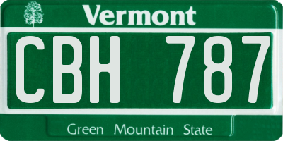 VT license plate CBH787