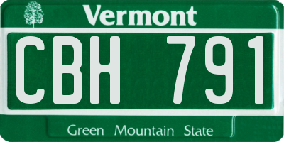 VT license plate CBH791