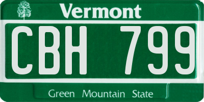 VT license plate CBH799