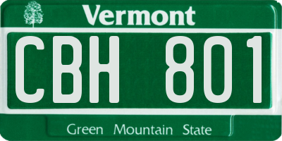 VT license plate CBH801