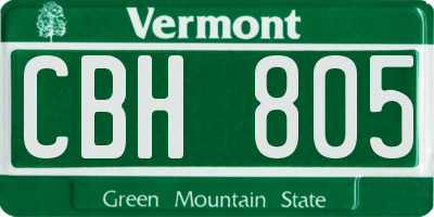 VT license plate CBH805