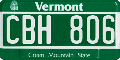 VT license plate CBH806