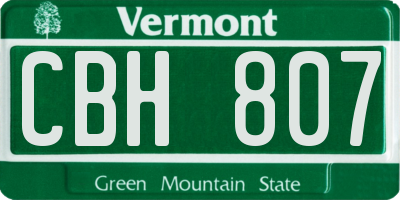 VT license plate CBH807