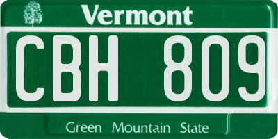 VT license plate CBH809