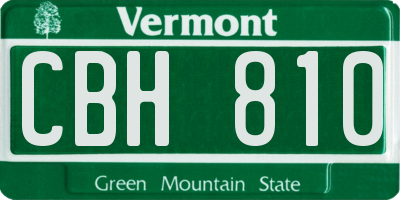 VT license plate CBH810