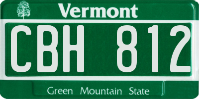 VT license plate CBH812