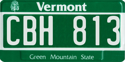 VT license plate CBH813