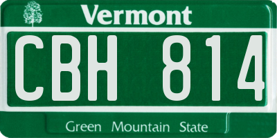 VT license plate CBH814