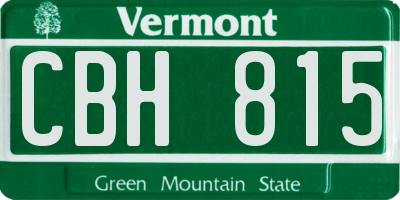 VT license plate CBH815