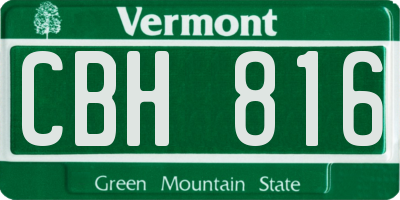 VT license plate CBH816