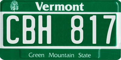VT license plate CBH817