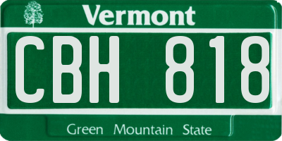 VT license plate CBH818