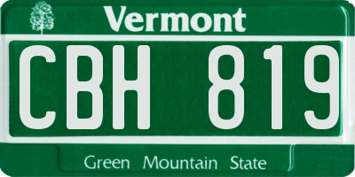VT license plate CBH819