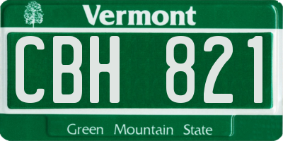 VT license plate CBH821