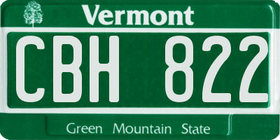 VT license plate CBH822
