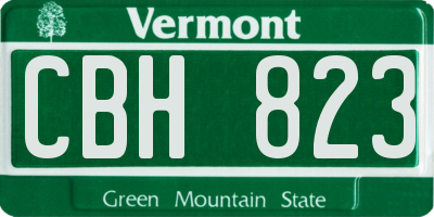VT license plate CBH823