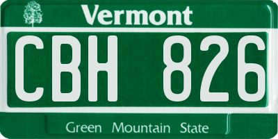 VT license plate CBH826