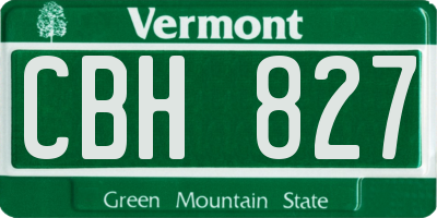 VT license plate CBH827