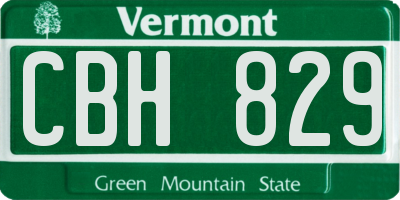 VT license plate CBH829