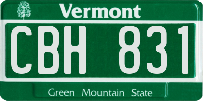 VT license plate CBH831