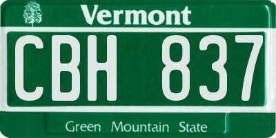 VT license plate CBH837